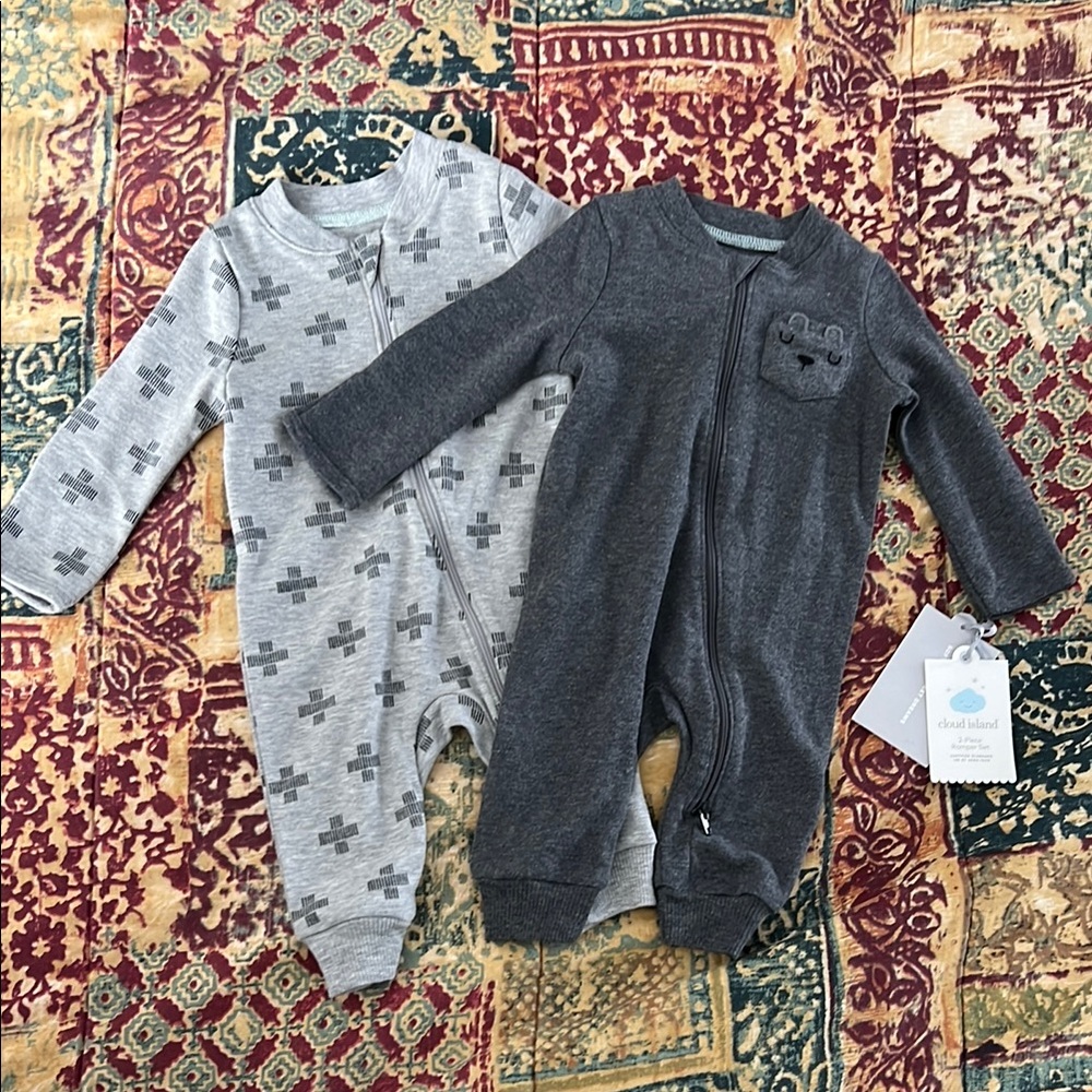 Cloud Island 2 piece romper set NWT
